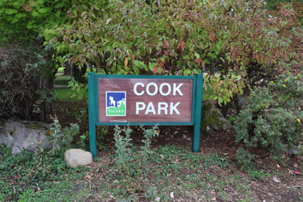 Sign at entrance of Cook Park